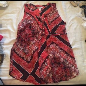 Red, White & Blue sleeveless maternity blouse