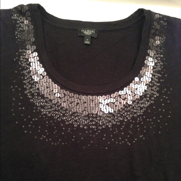 Talbots 3/4 sleeve sequin top - Picture 1 of 3