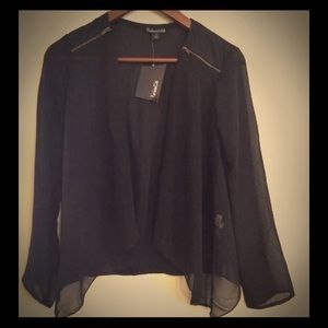 Donated ⭐️NWT Black Sheer Open Blouse Size Small