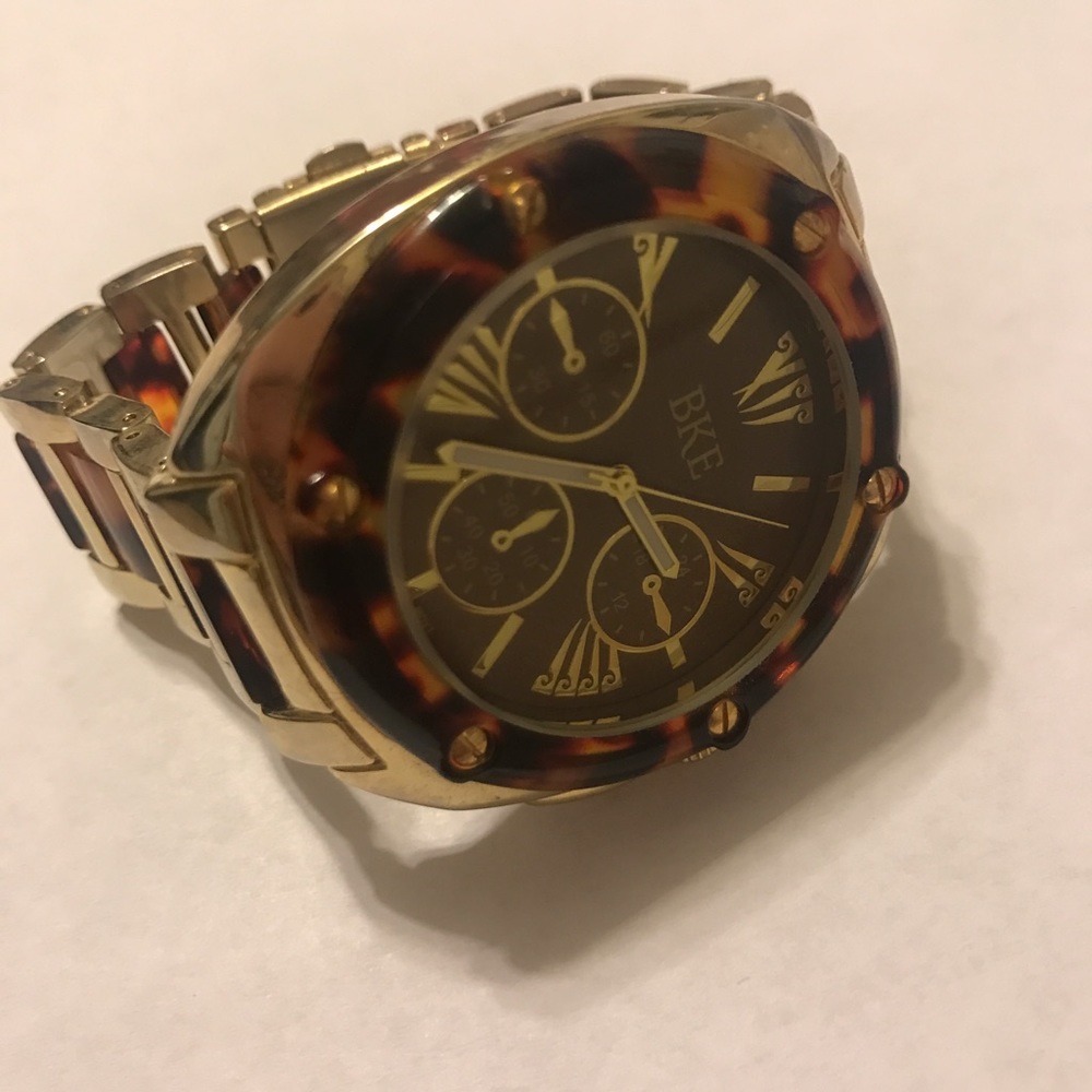 BKE Gold & Turtle Shell Watch.