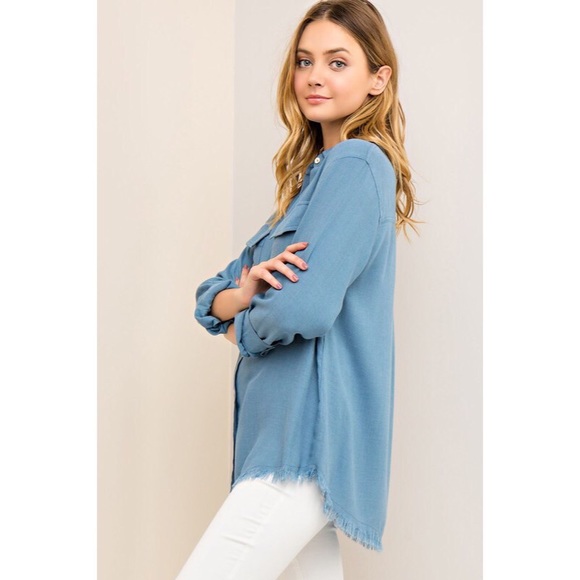 Not Your Every Day Chambray Top - Picture 2 of 4