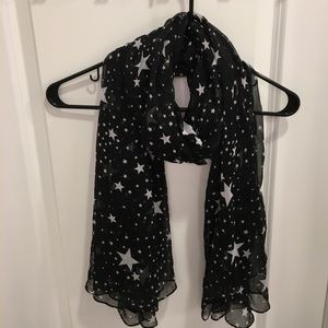 Black Scarf with Star Pattern