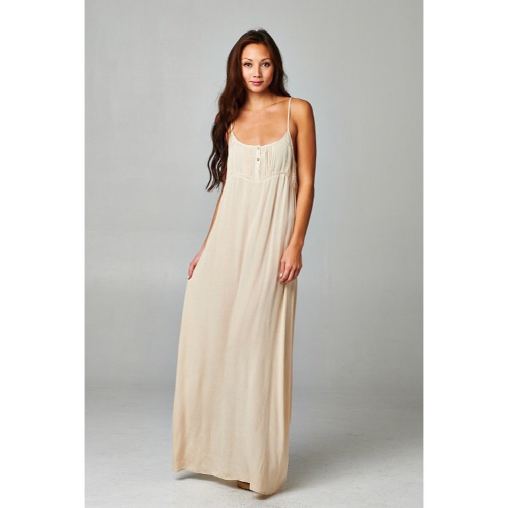 •LAST• Simpler Times Natural Maxi Dress - Picture 2 of 4