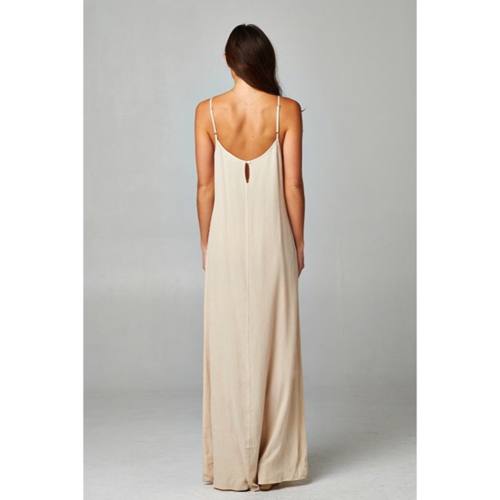 •LAST• Simpler Times Natural Maxi Dress - Picture 4 of 4