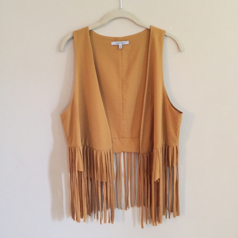 Mustard Fringe Vest