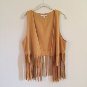 Mustard Fringe Vest