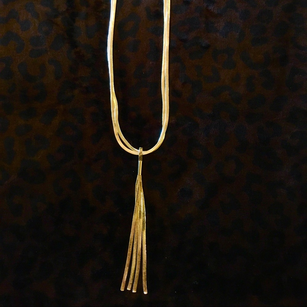 WH|BM Gold Lariat Necklace
