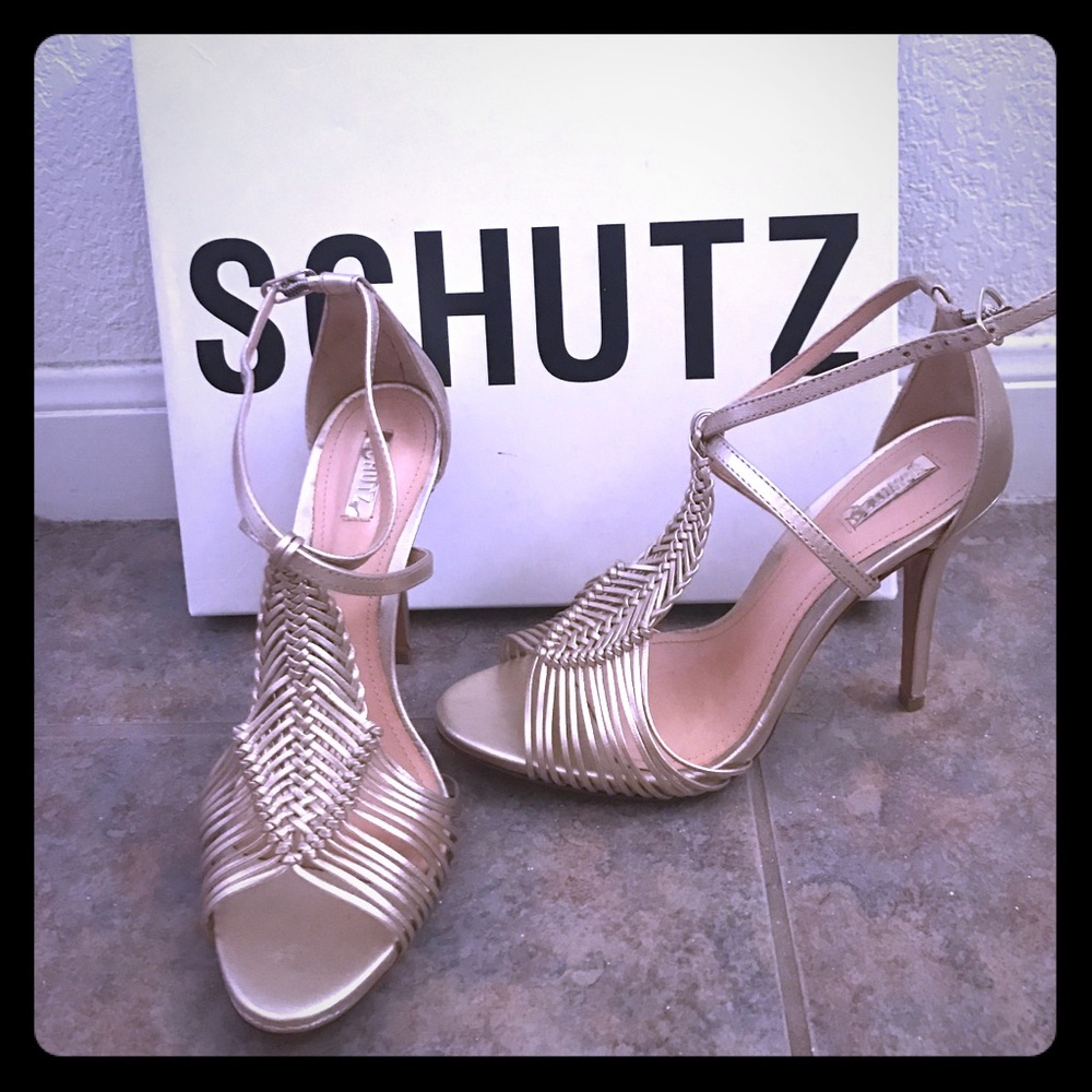 NIB Schutz gold Stilettos