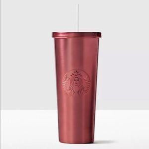 Starbucks pink stainles steel cold cup 24 oz New