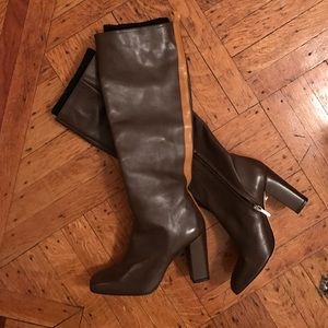 TopShop Knee High Brown Leather Boots