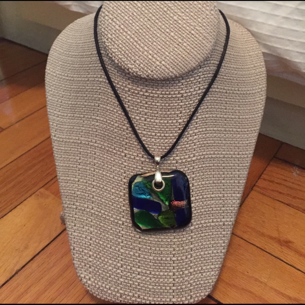 Glass mosaic necklace