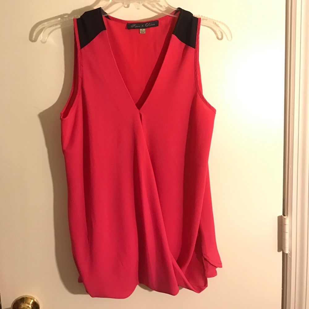 Pink and black blouse