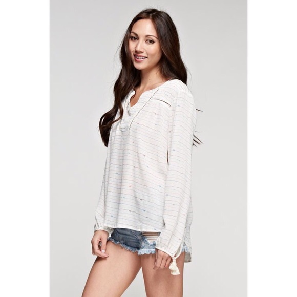 Love Stitch Tops - >>LAST<< Island in the Sun White Printed Top