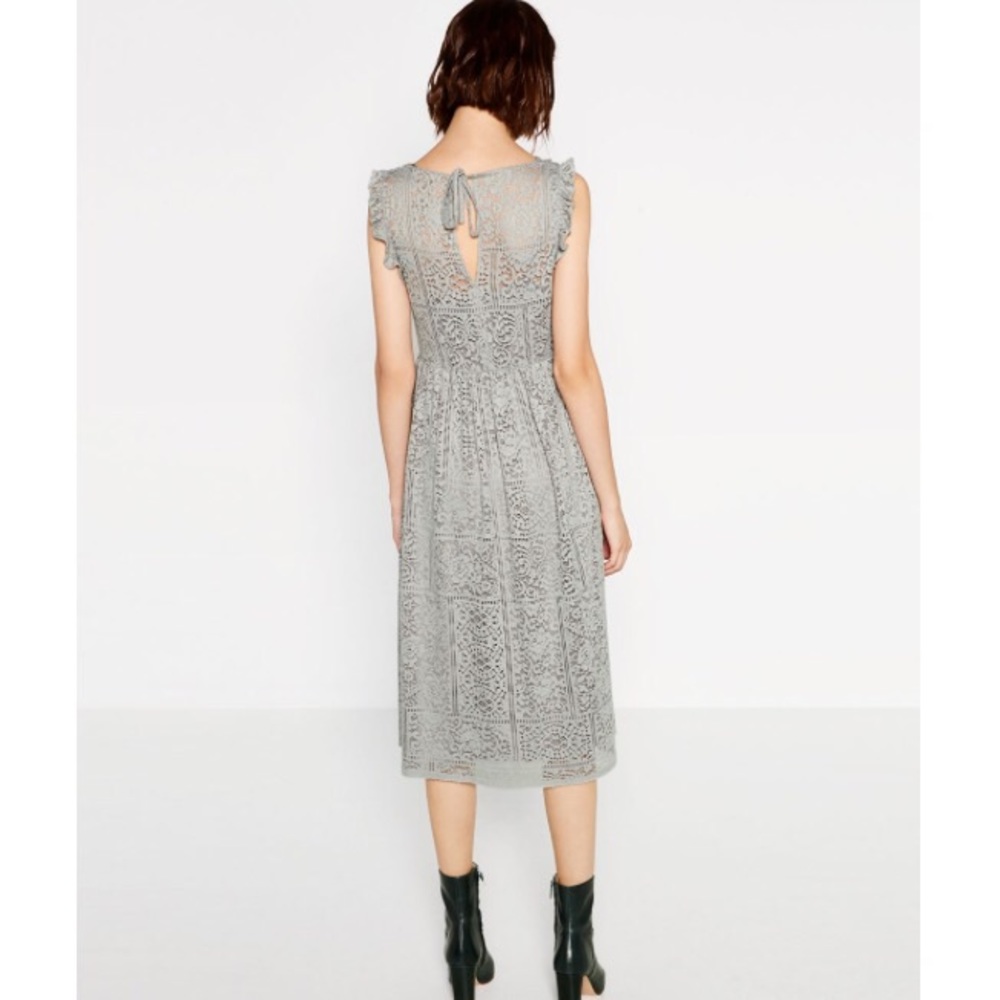 NWT Zara Lace Midi Dress - Picture 2 of 6