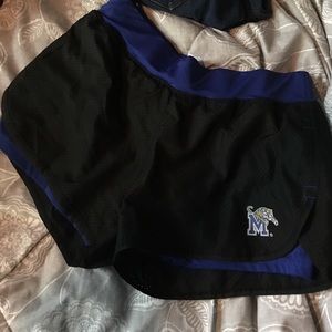 Running shorts with built in compression shorts