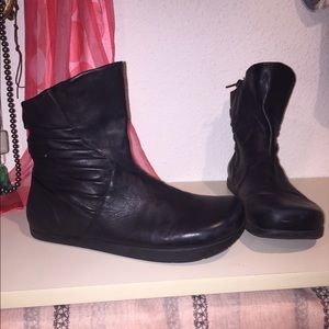 Earth black vegan leather booties