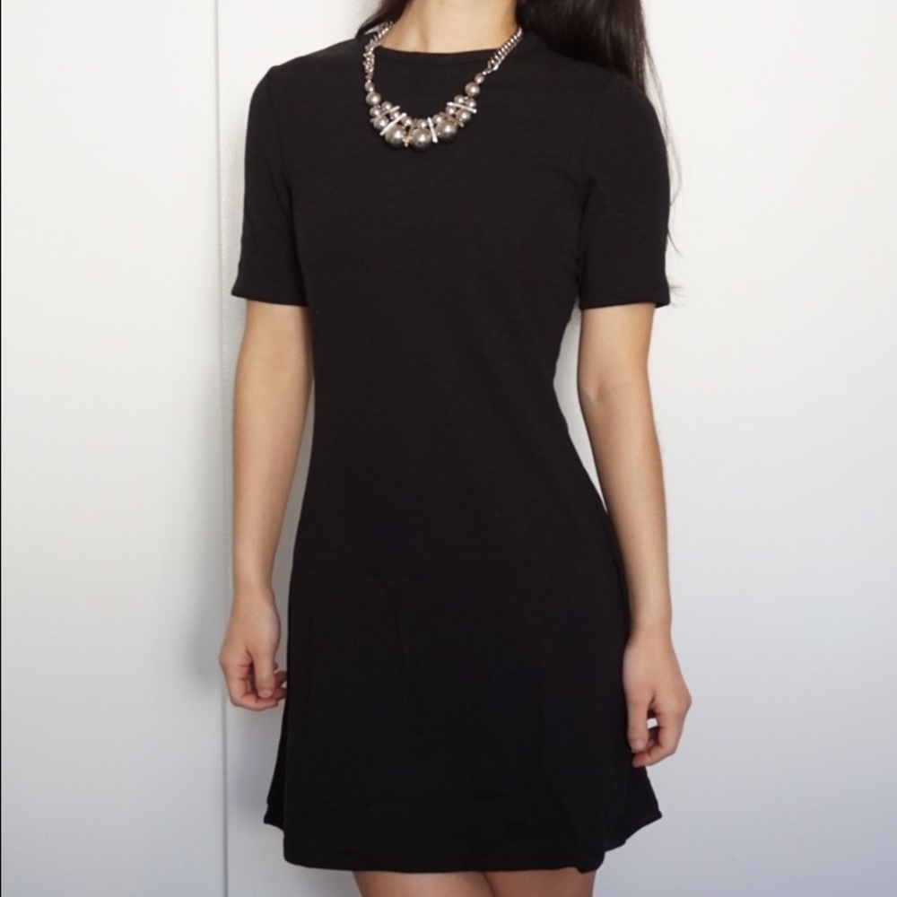American Apparel Black Short-Sleeve T-Shirt Dress