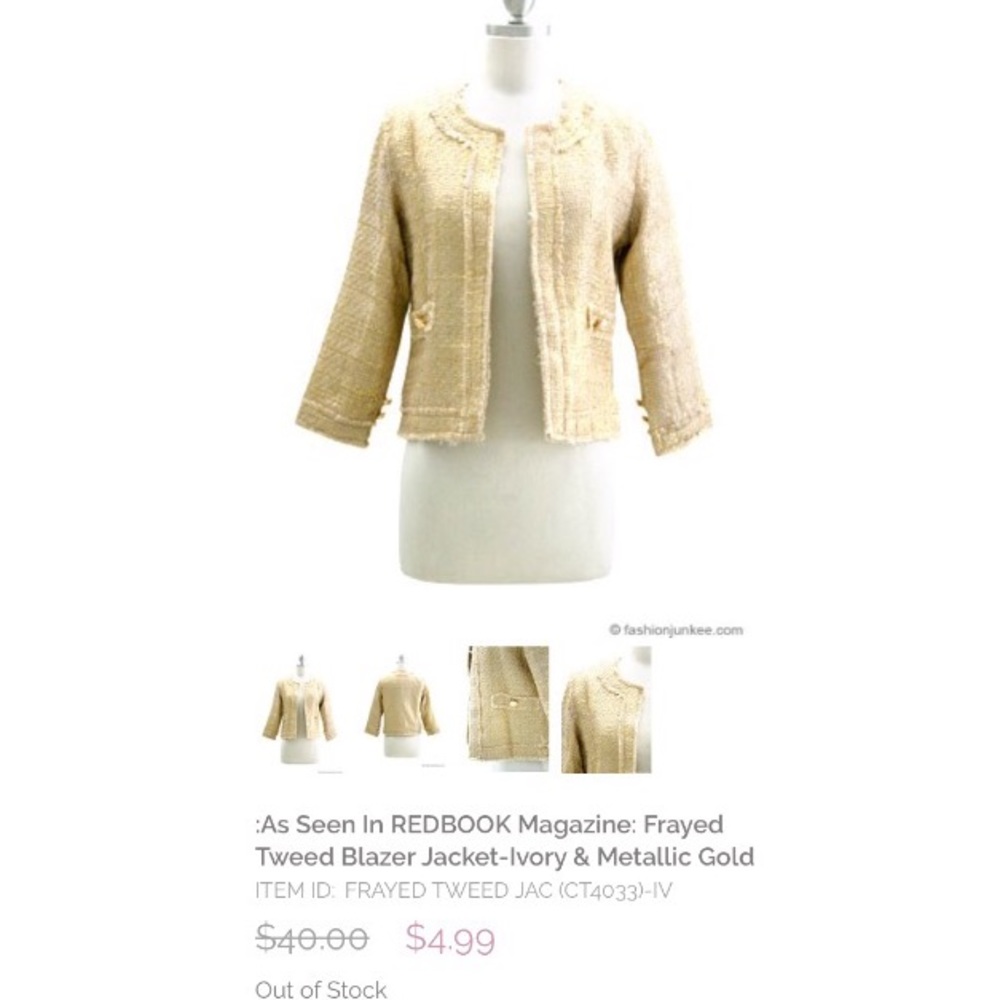 :As Seen In REDBOOK Magazine: Frayed Tweed Blazer