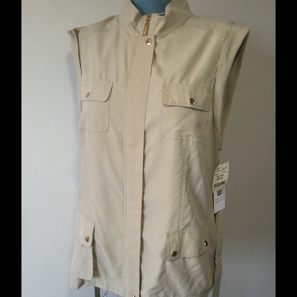 CHAUS New York,  Khaki Lightweight Vest Sz XL