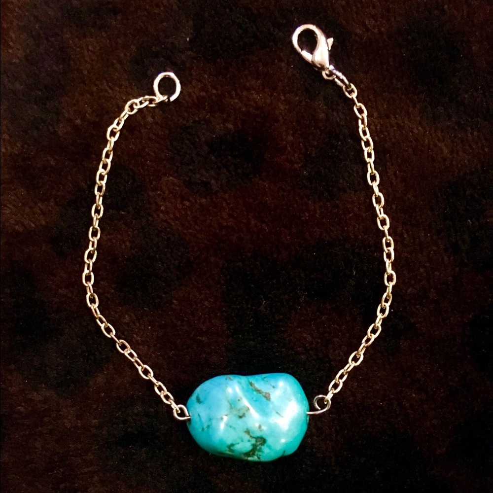 Real Turquoise Pendant Bracelet