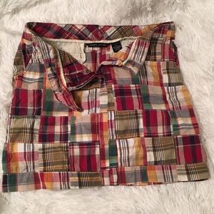 Madras plaid mini skirt by Larry Levine size 8