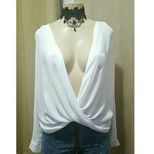 ♔Mesh ivory sexy top
