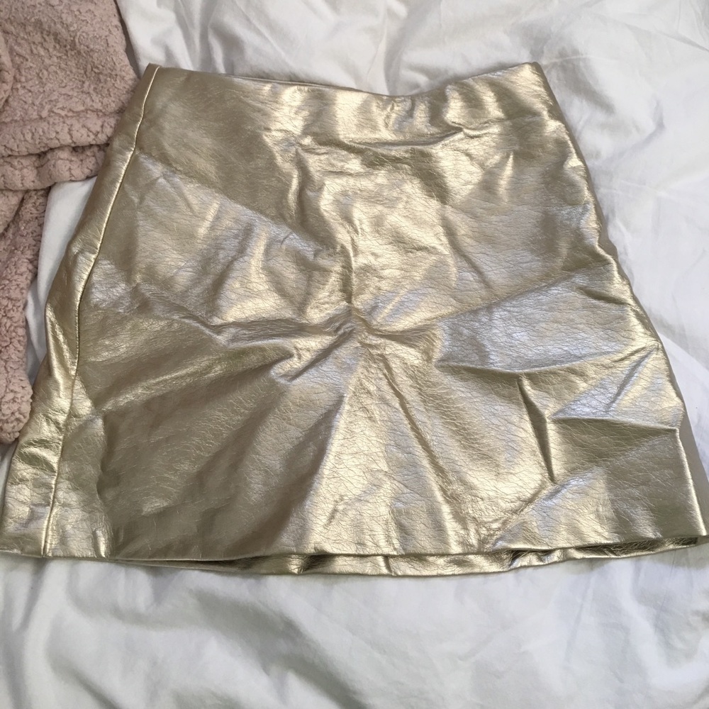 ZARA METALLIC GOLD SKIRT