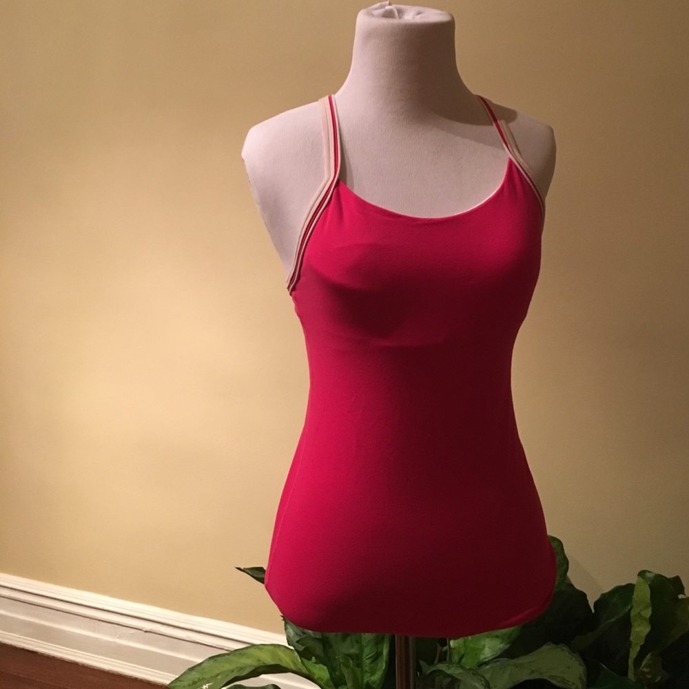 LULULEMON Pink Tri Y Tank Mesh Top
