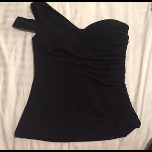 One-Shoulder black dress top
