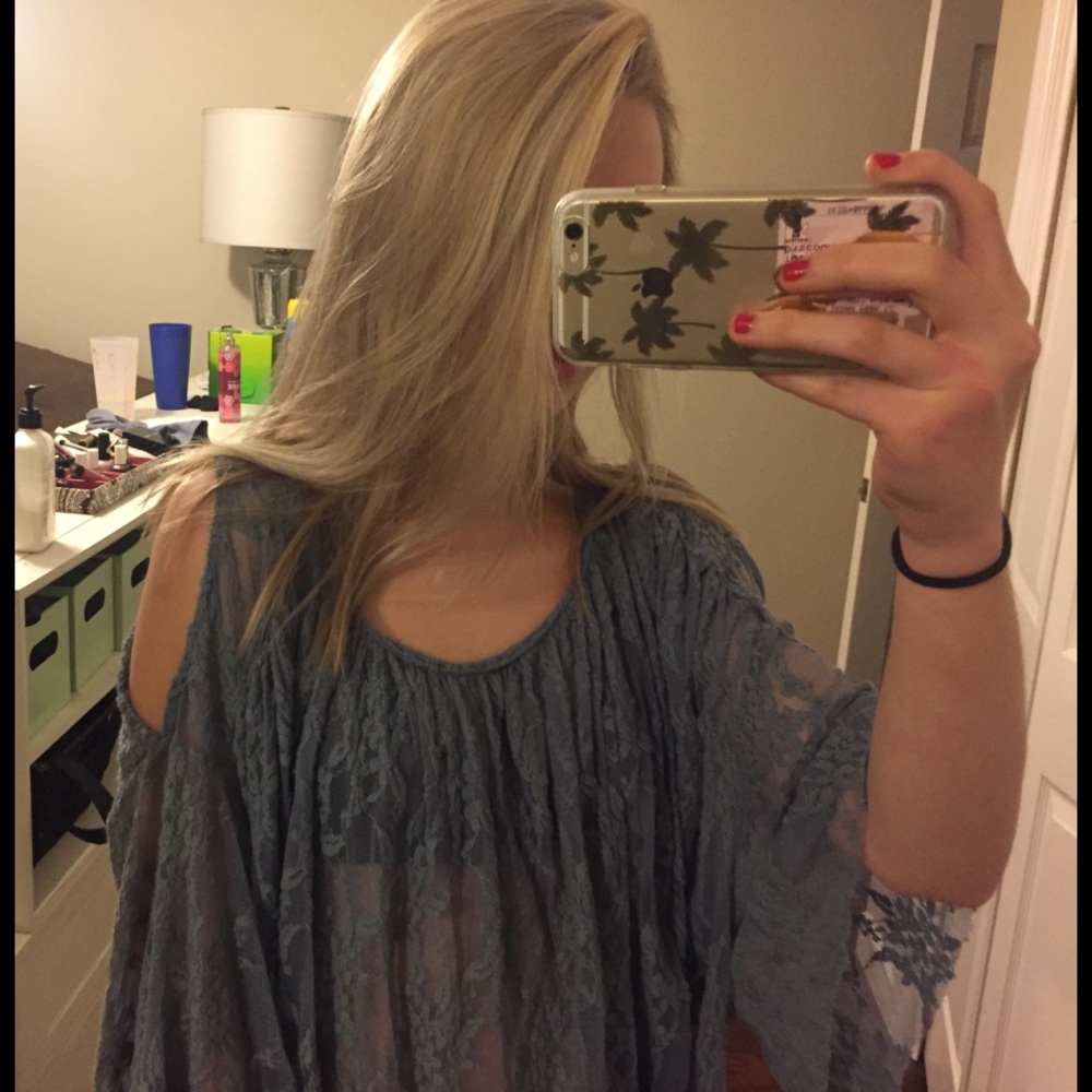 Free people sheer lace flow btop