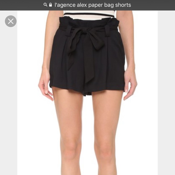 black paperbag shorts