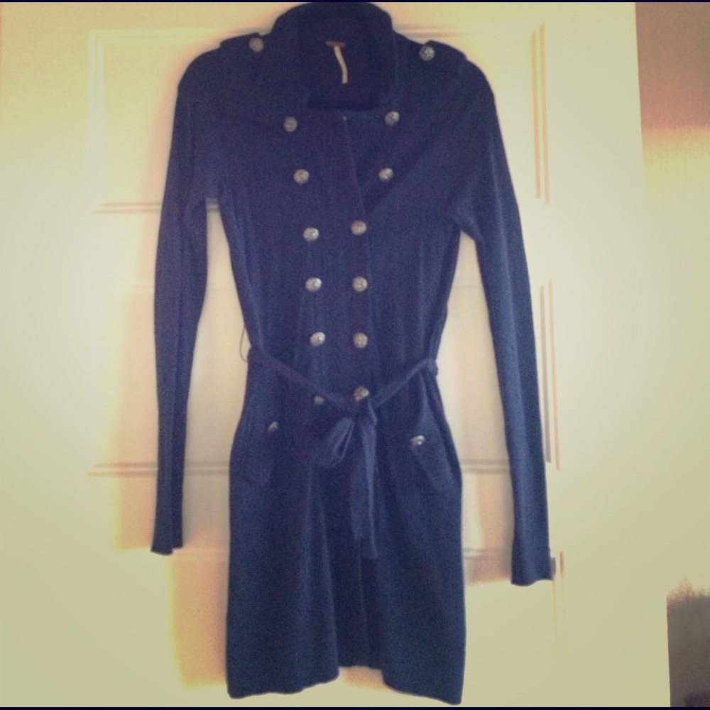 Free people long sweater button jacket