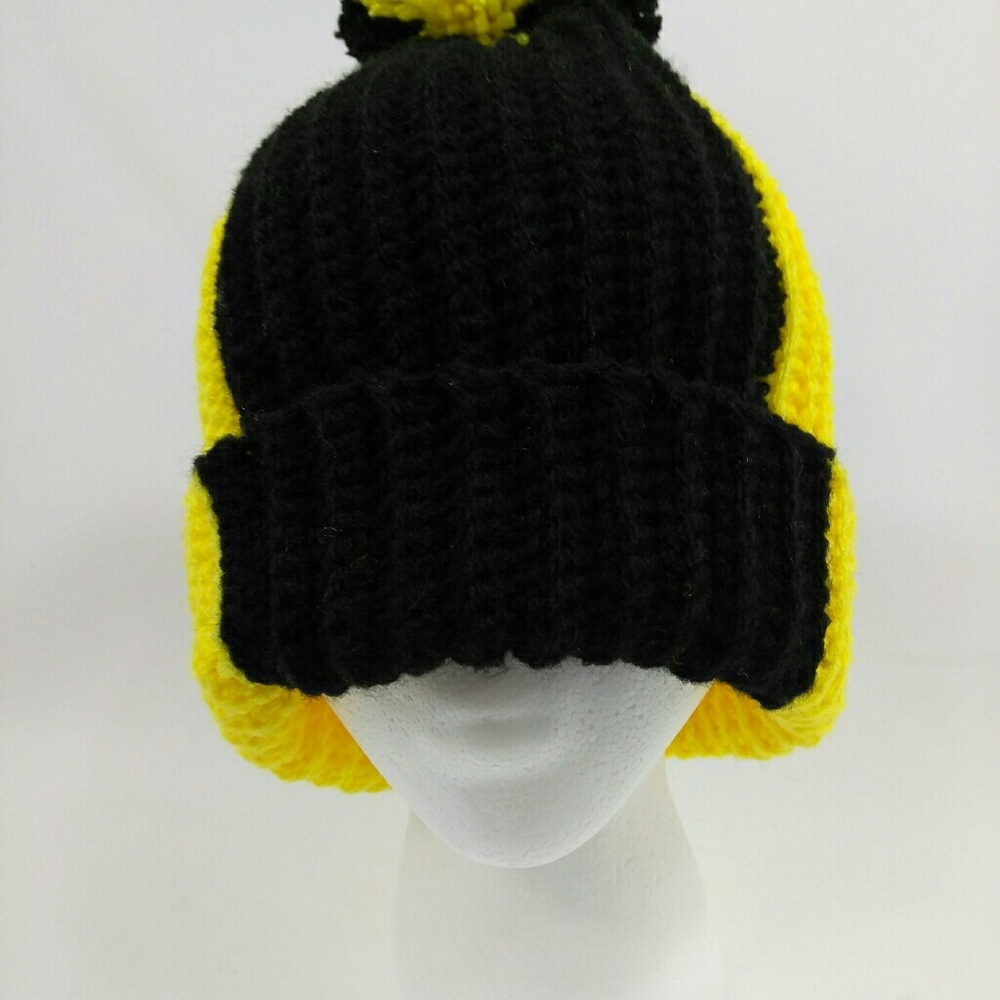 2 color rib stitch crochet hat handmade