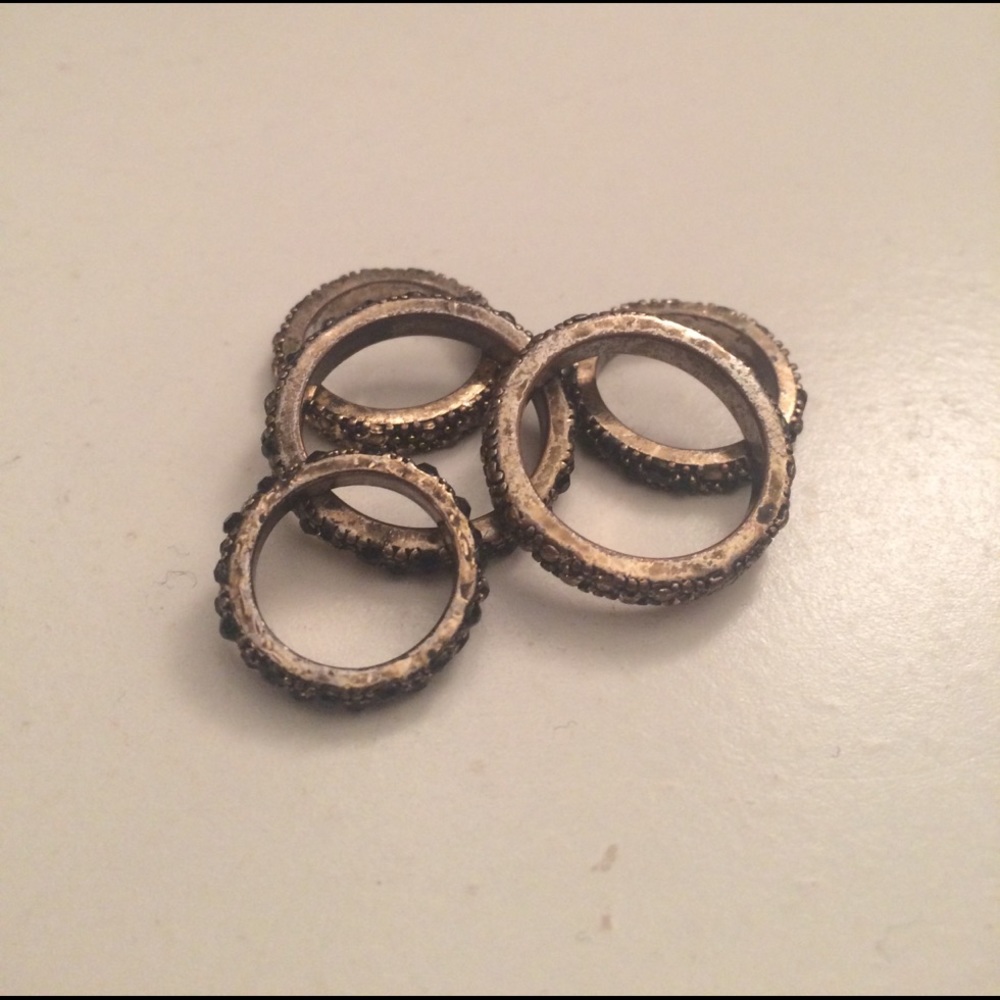 Rustic Gold and Black Rings