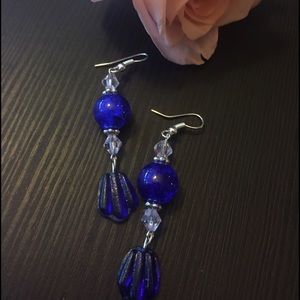 Blue water earrings made by Ana