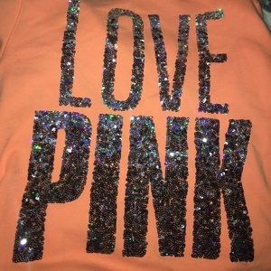 Orange, sequined, PINK hoodie