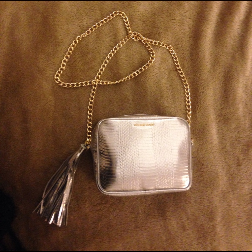 VICTORIA'S SECRET silver metallic mock snakeskin