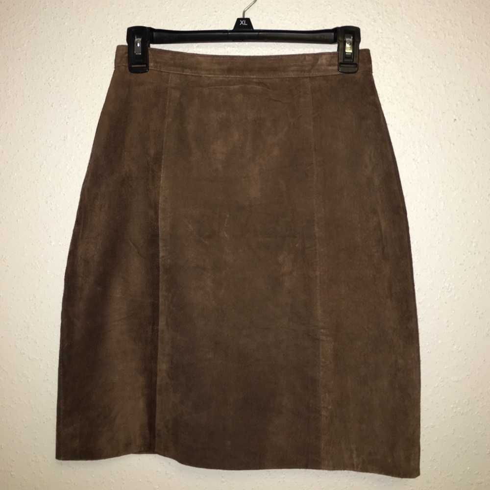 Vintage genuine leather/suede skirt