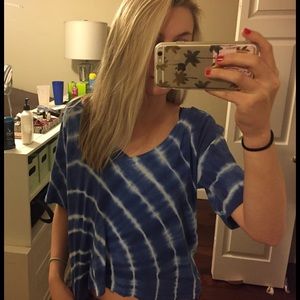 Tie dye slightly cropped t from boutique