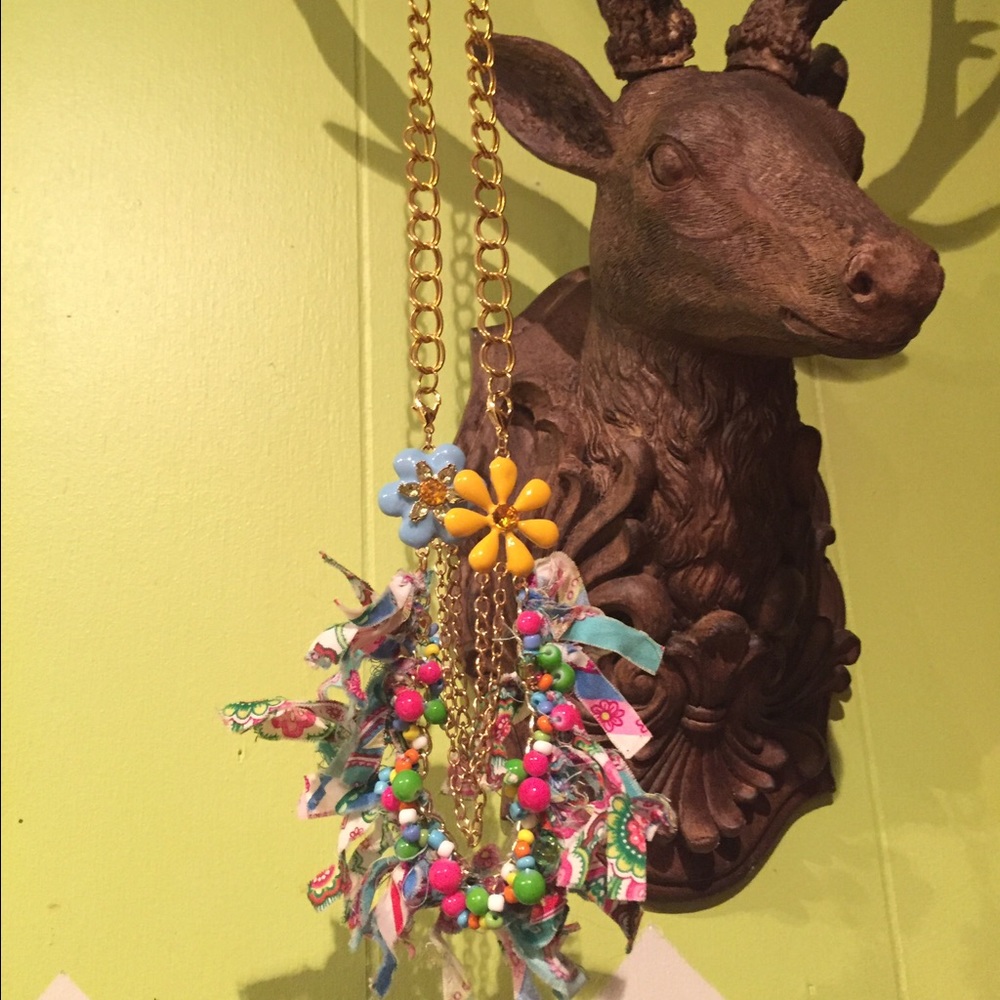 26" Tattered Fairy Handmade Bib Necklace.