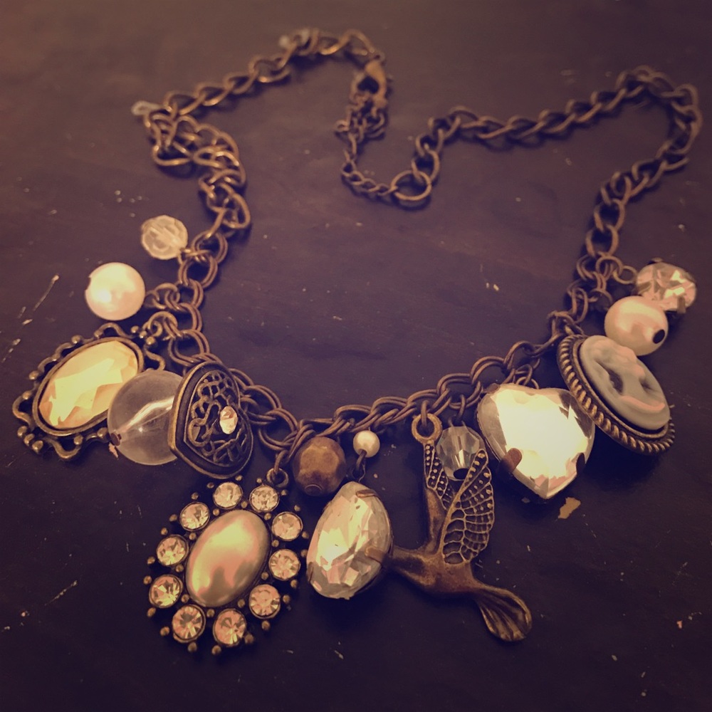 Antique style charm necklace