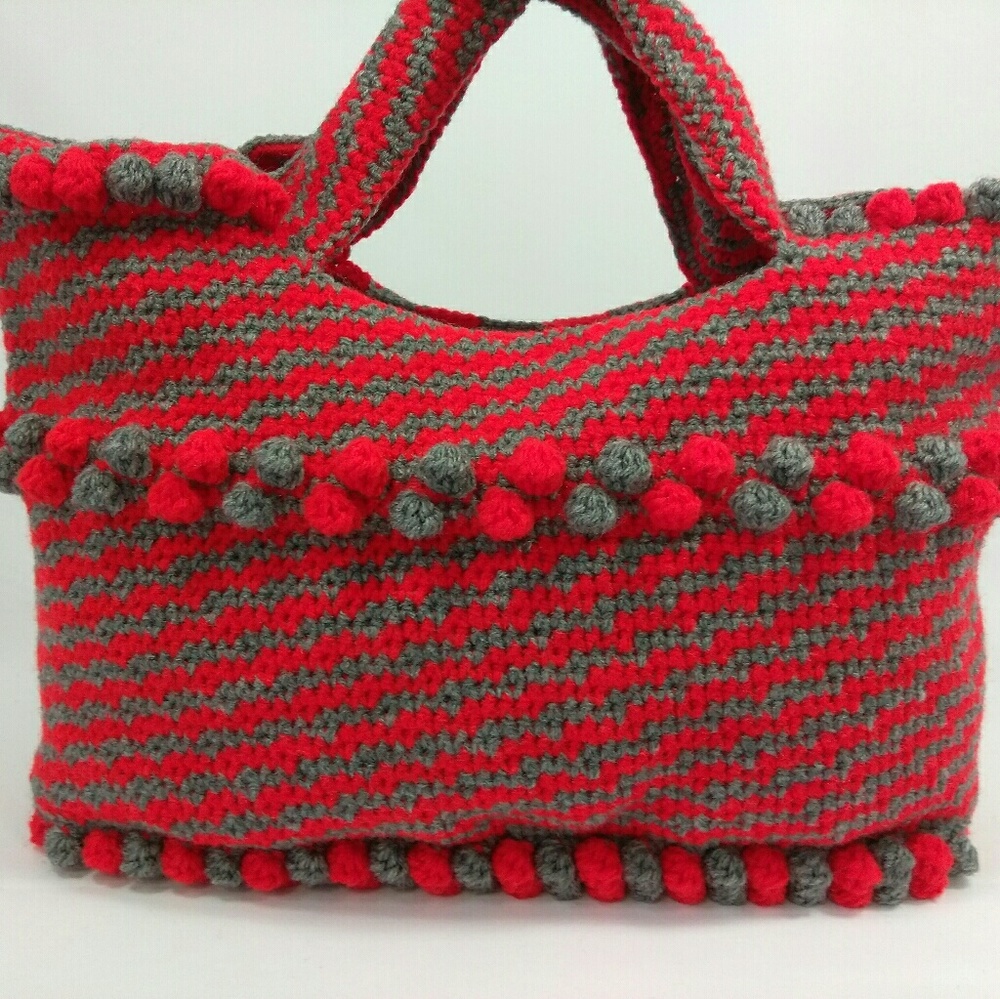 BUBBLE stitch crochet handbag handmade women