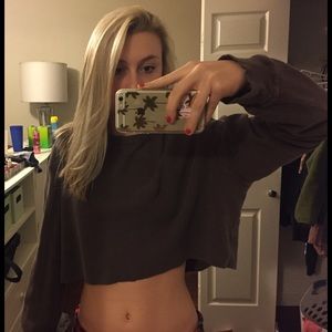 Cropped Calvin klein sweater/ pj shirt