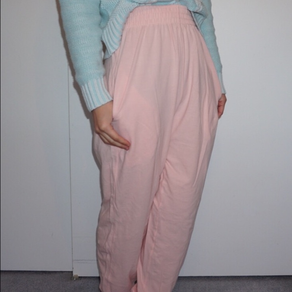 American Apparel Pink High-Waist Pants