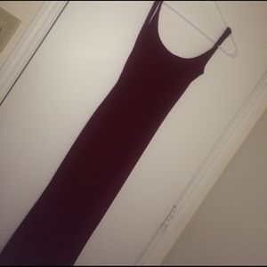 Long very fitting Wine red gown
