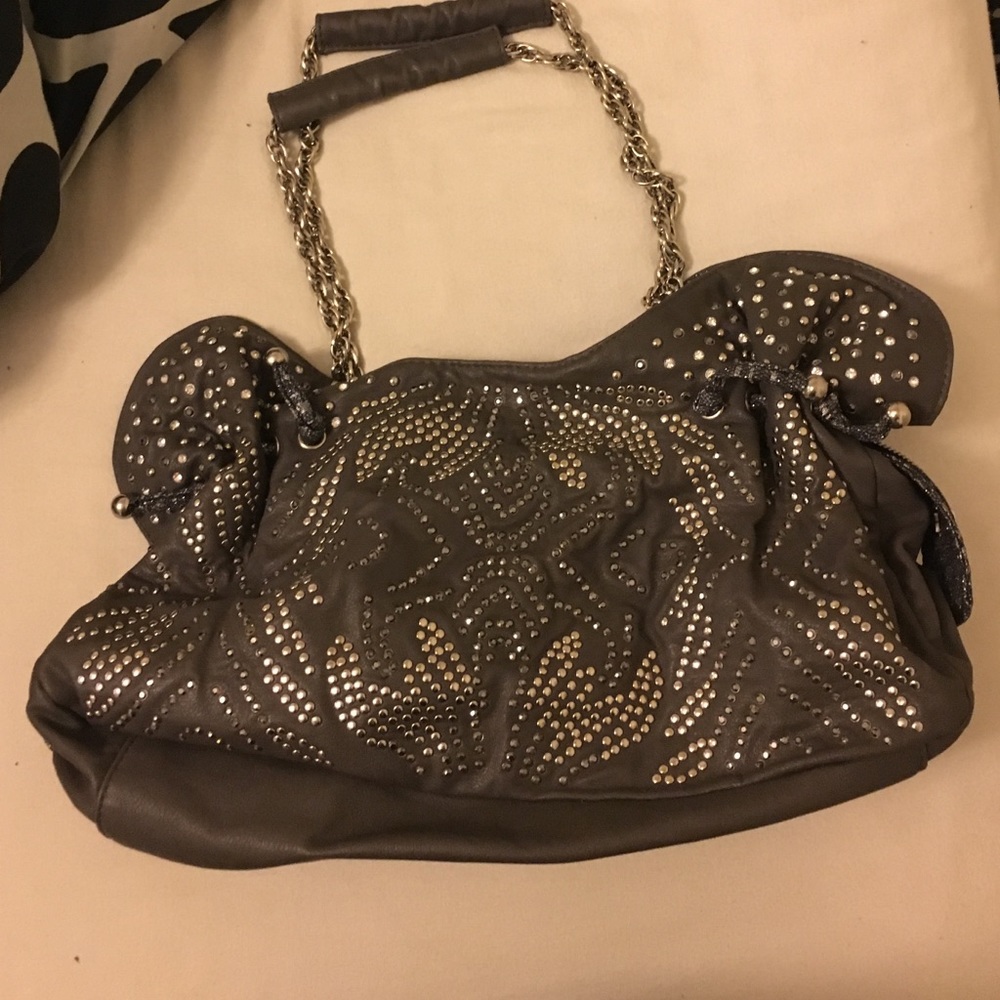 Grey rhinestone bag