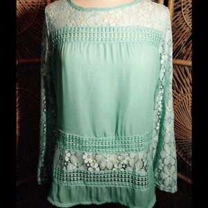 ON SALE Mint Crochet Blouse