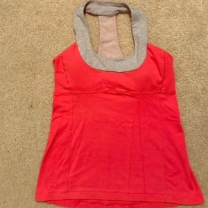 Lululemon coral and gray workout tank top