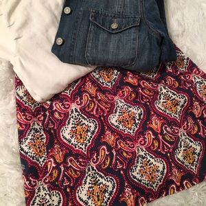 J. Crew paisley mini skirt