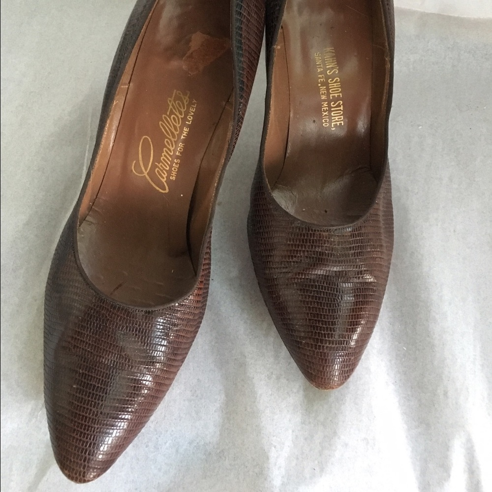 1950s all leather reptile stilettos